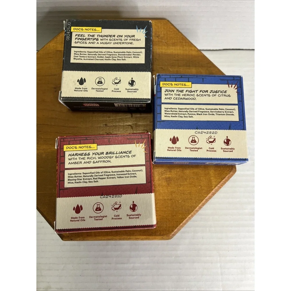 Dr. Squatch Marvel 3 Pack! Divine Storm, Stark Cleanse, Liberty Lather-5 oz Bars